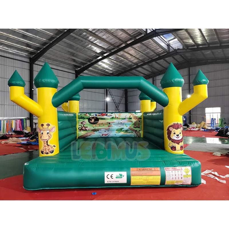 Commercial Printing House - Château gonflable Jungle avec motifs animaliers,