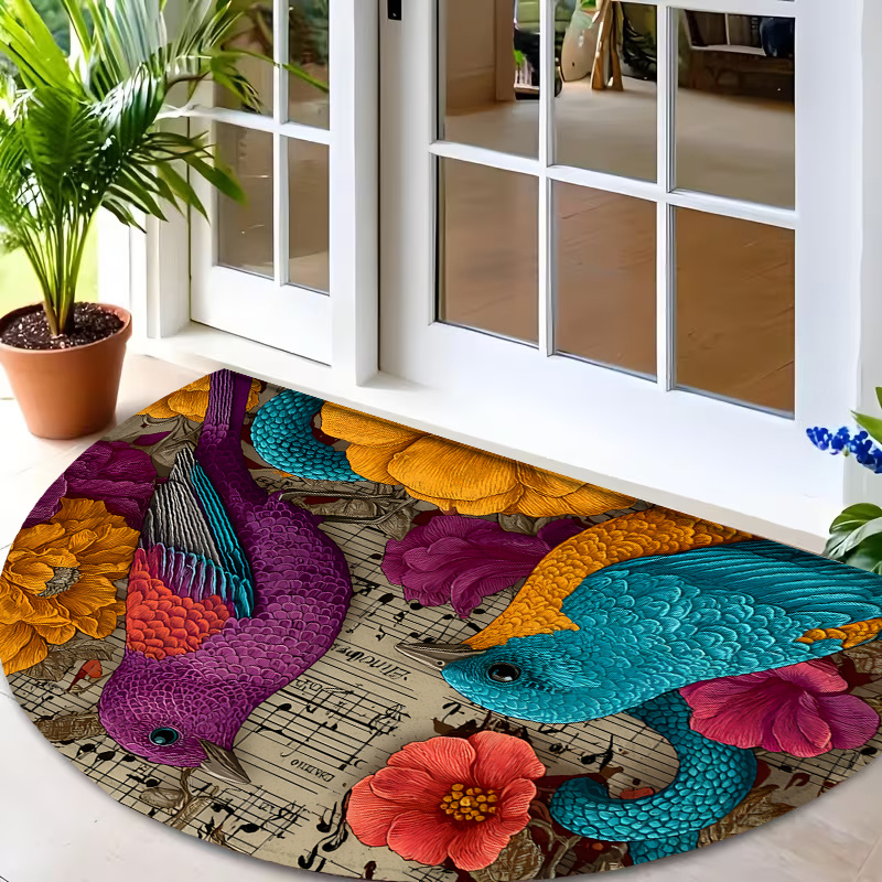 Commercial Printing Shop - Tapis d'entrée rond à imprimé graphique